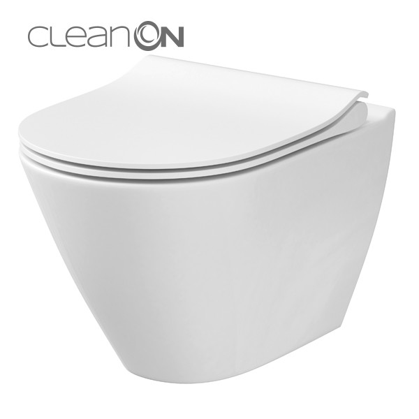 CITY OVAL WALL HUNG BOWL CLEANON WITH HIDDEN FIXATION WITHOUT TOILET SEAT K35-025