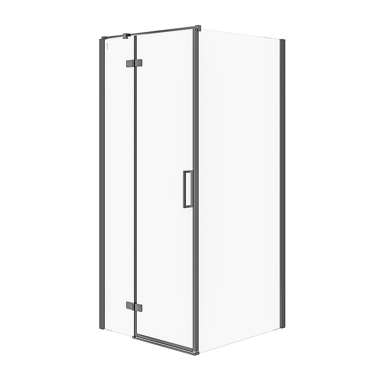 Corner shower enclosure JOTA (90x90x195)  - left transparent glass - black S160-003