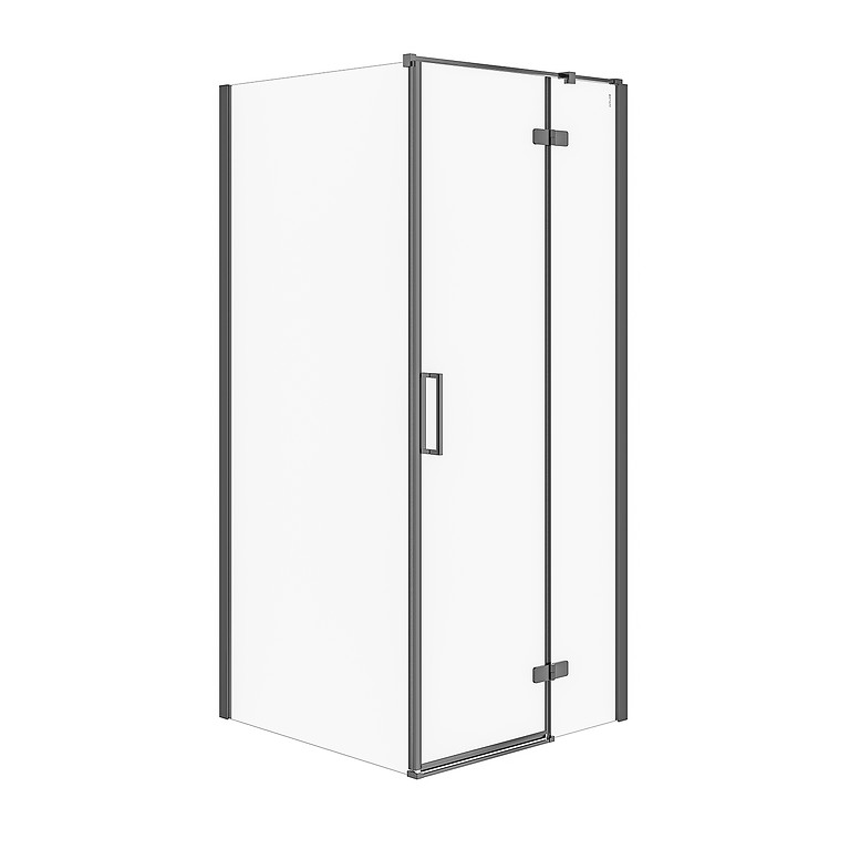 Corner shower enclosure JOTA (90x90x195) - right transparent glass - black S160-004
