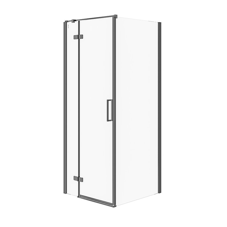 Corner shower enclosure JOTA (80x80x195) - left transparent glass - black S160-007