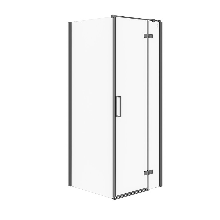 Corner shower enclosure JOTA (80x80x195) - right transparent glass - black S160-008