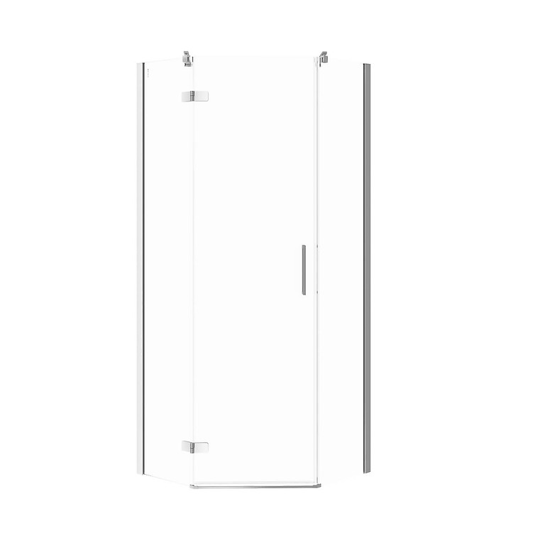 Vijfhoekige Douchecabine JOTA 80×80×195 Links Chroom Transparant Glas S160-010