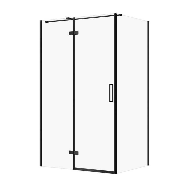 Douchecabine Rechthoekig JOTA 120×90×195 Links Zwart Transparant Glas S160-028