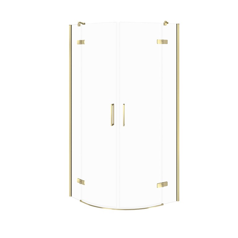 Douchecabine half rond JOTA 90×90×195 goud transparant glas S160-041