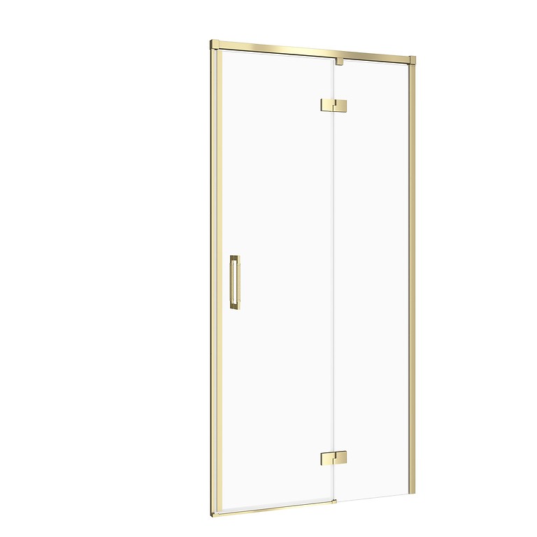 Douchedeur LARGA 90×195 Rechts Mat Goud Transparant Glas S164-062