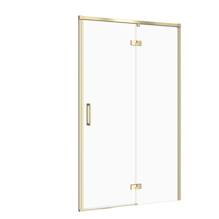 Douchedeur LARGA 120×195 Rechts Mat Goud Transparant Glas S164-064