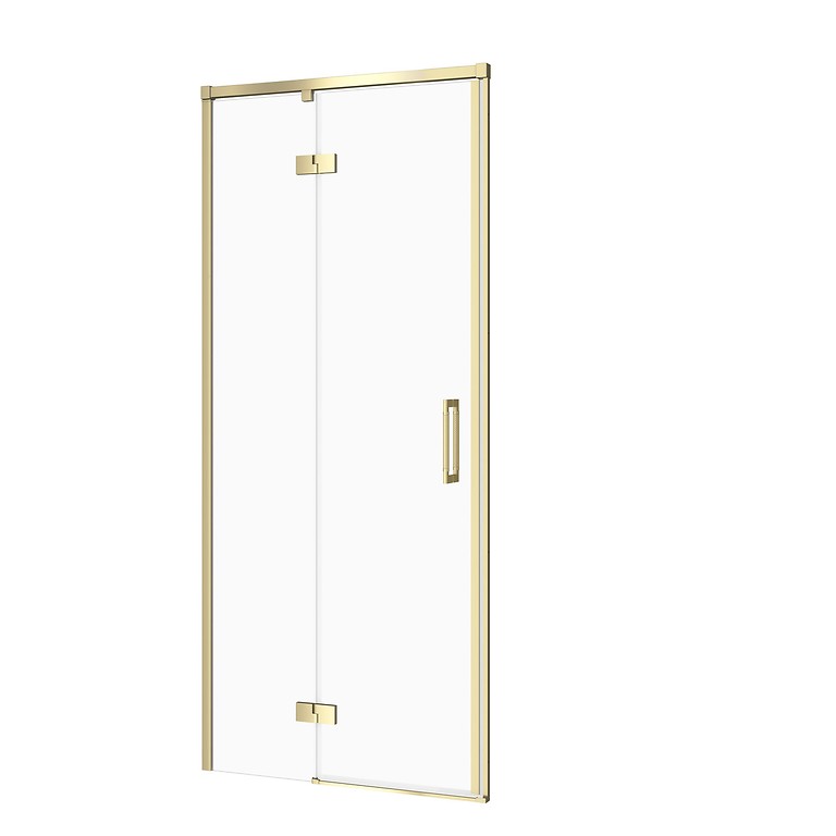 Douchedeur LARGA 80×195 Links Mat Goud Transparant Glas S164-065