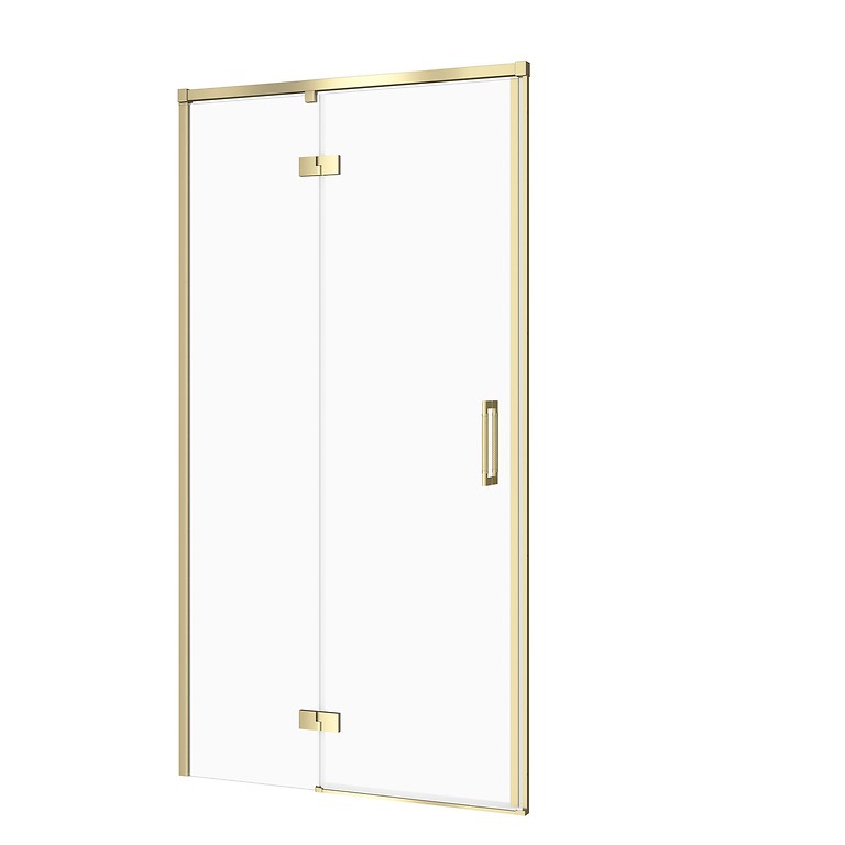 Douchedeur LARGA 100 × 195, links, mat goud, transparant glas S164-067