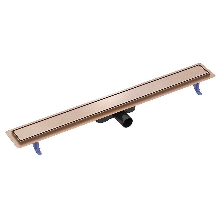 Lineaire afvoergoot TAKO 90 met dubbelzijdig rooster koper geborsteld S204-061