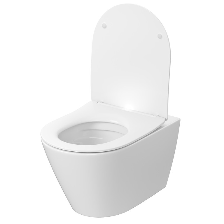 SET C821: CITY PRO OVAL WALL HUNG BOWL CERSANIT VORTEX WITH MOONWAY SPOT SLIM T  S4004-137OILET SEAT