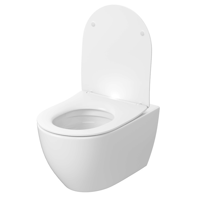 SET C822: ZEN PRO OVAL WALL HUNG BOWL CERSANIT VORTEX WITH MOONWAY SPOT SLIM TOILET SEAT  S4006-005