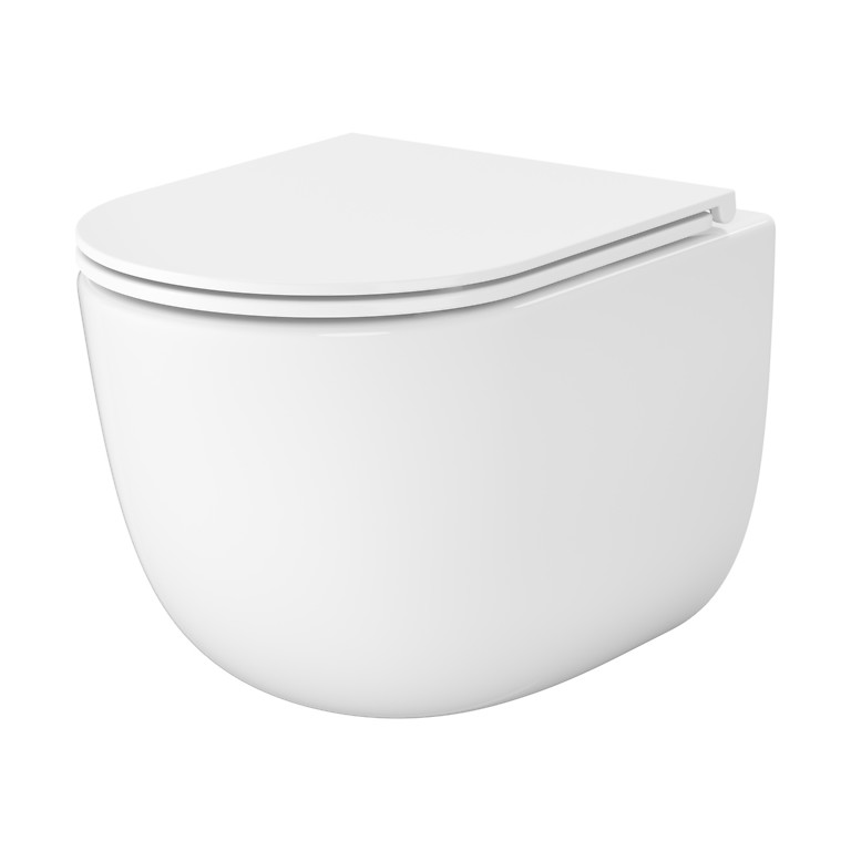 SET C947 REMO PRO OVAL WANDHANGENDE TOILETPOT CERSANIT TORNADO MET SLIM TOILETZITTING S4035-001