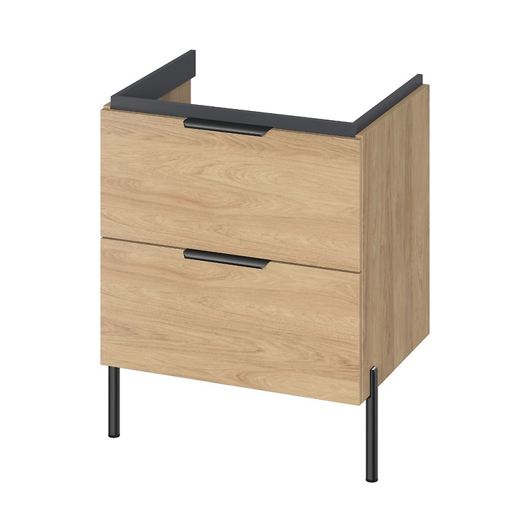 BONICA 60 WASHBASIN CABINET WITH 2 DRAWERS OAK HIKORA DSM  S4041-016