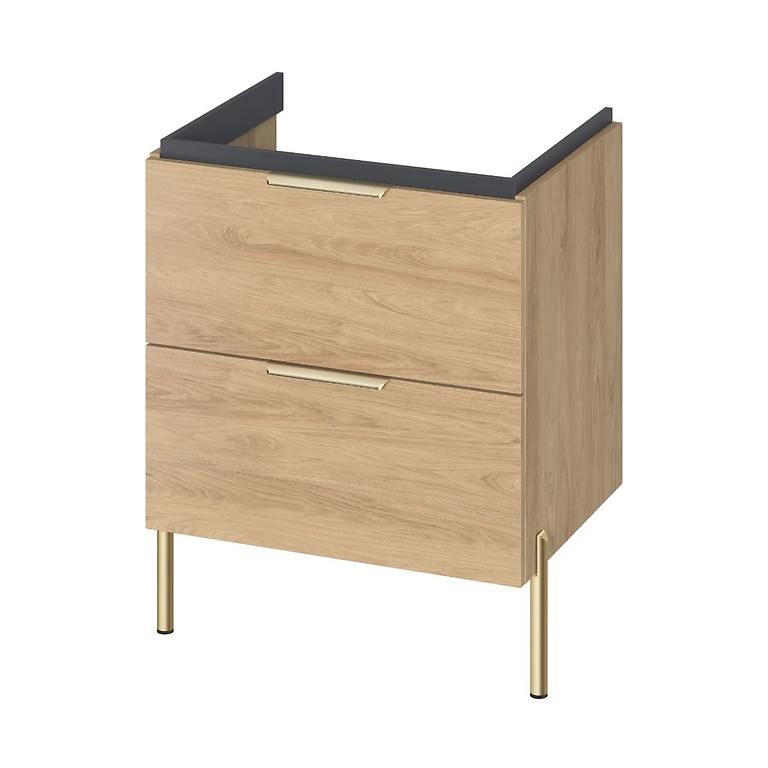 BONICA 60 WASHBASIN CABINET WITH 2 DRAWERS OAK HIKORA DSM  S4041-016