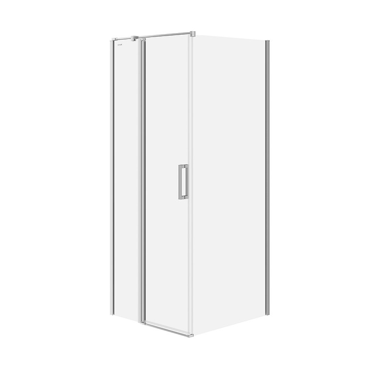 SET B845: VIERKANTE DOUCHECABINE MODUO SCHARNIER 80×80×195 LINKS CHROOM TRANSPARANT GLAS S601-210