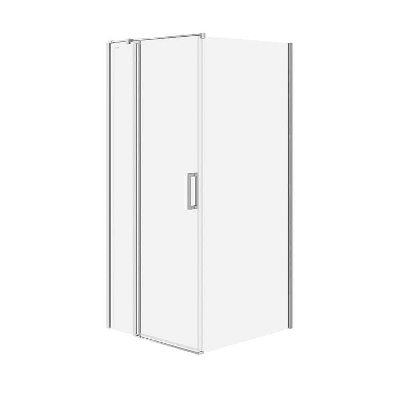 SET B847: VIERKANTE DOUCHECABINE MODUO SCHARNIER 90×90×195 LINKS CHROOM TRANSPARANT GLAS S601-212