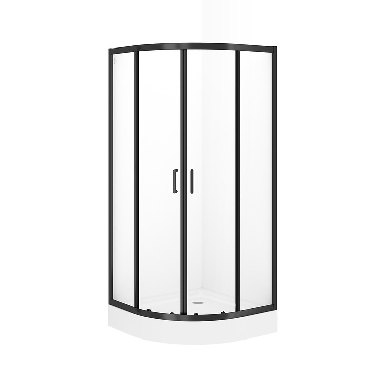 BRASCO Halfround Shower Enclosure 90x90x190 Black S168-004