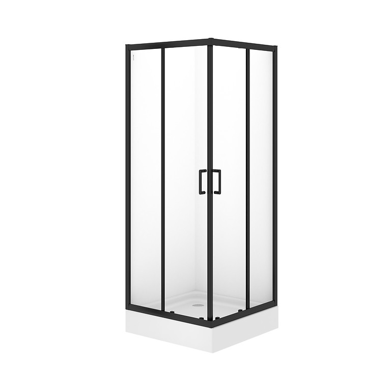 BRASCO Vierkante Douchecabine 80×80×190 Zwart S168-007