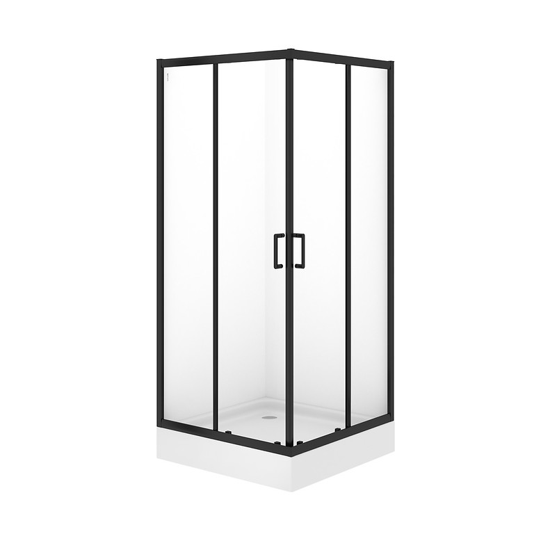 BRASCO Square Shower Enclosure 90x90x190 Black S168-008