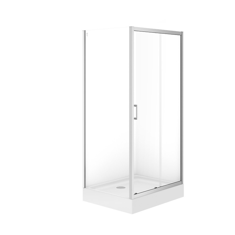 SET B871: BRASCO RECTANGULAR SHOWER ENCLOSURE 100×80×190 WITH TAKO SHOWER TRAY 100×16 S601-234