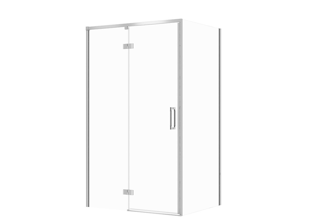 SET C122: SHOWER ENCLOSURE RECTANGULAR LARGA HINGE 120×80×195 LEFT CHROME TRANSPARENT GLASS S601-322