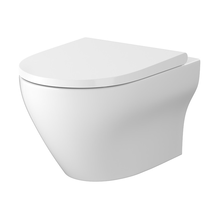SET C201: LARGA PRO BY CERSANIT OVALE WANDTOILETPOT MET CERSANIT VORTEX EN LARGA SLIM WRAP TOILETZITTING S701-885