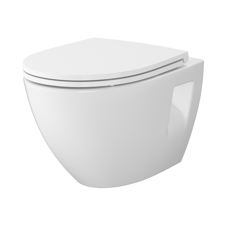 SET C458: MODUO PLUS OVALE WANDTOILETPOT CLEANON MET SLIM TOILETZITTING S701-970