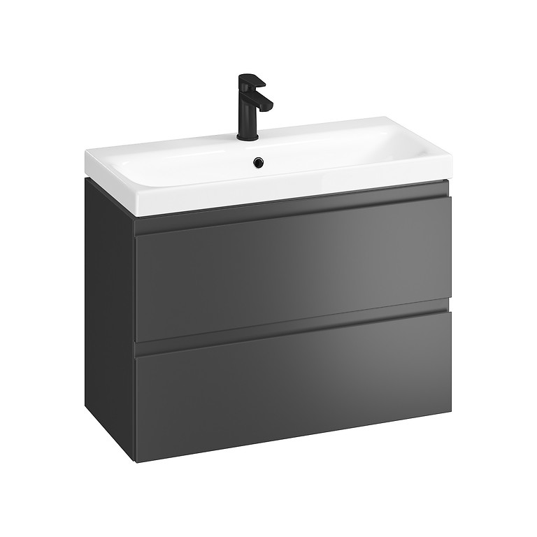 SET B886 MODUO 80 anthracite (cabinet + washbasin) S801-476