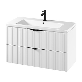 SET C144 TIRSO 100 WHITE MATT (CABINET+WASHBASIN) S801-542