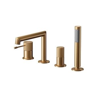 BAD- EN DOUCHEKRAAN MEERGAATS VOOR RANDMONTAGE ZEN GEBORENGDE KOPER S951-798