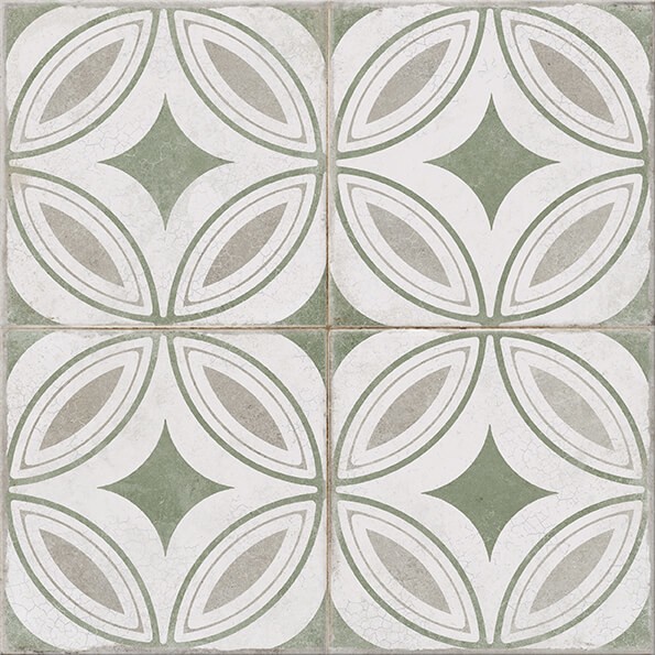 TOSCARIA CHARM GREEN PATCHWORK MATT 42x42 G1 NT1816-002-1