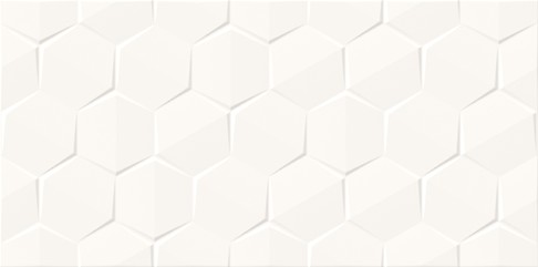 WT1012 WHITE HEXA STRUCTURE GLOSSY RECT 30X60 G1