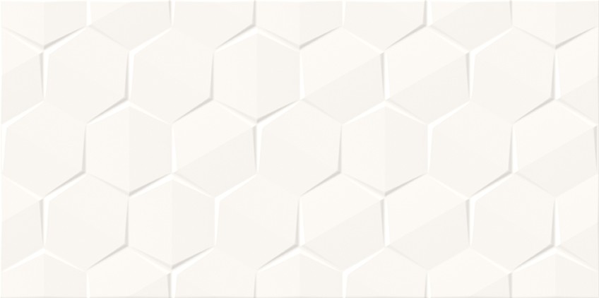 WT1012 WHITE HEXA STRUCTURE SATIN RECT 30x60 * G1 NT1305-002-1