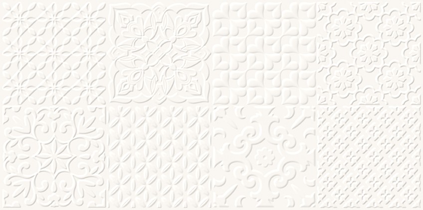 WT1012 WHITE PATCHWORK STRUCTURE SATIN RECT 30x60 * G1 NT1305-004-1