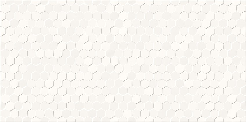WT1012 WHITE SMALL HEXA STRUCTURE SATIN RECT 30x60 * G1 NT1305-006-1