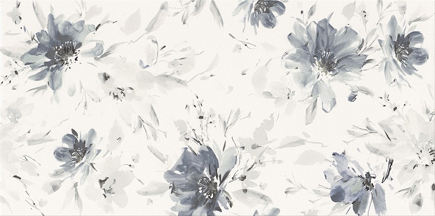 FLORAL LANDSCAPE WHITE INSERTO MICRO 30x60 * G1 NT1288-001-1