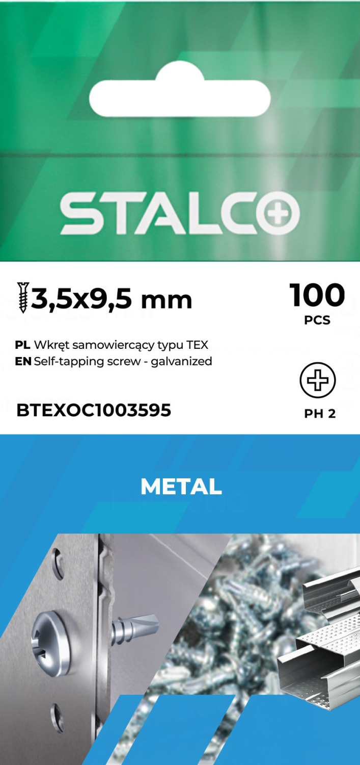Self-drilling screw type TEX BTEXOC ø3.5 x 9.5 mm, 100 pcs. STALCO BTEXOC100 3.5*9.5