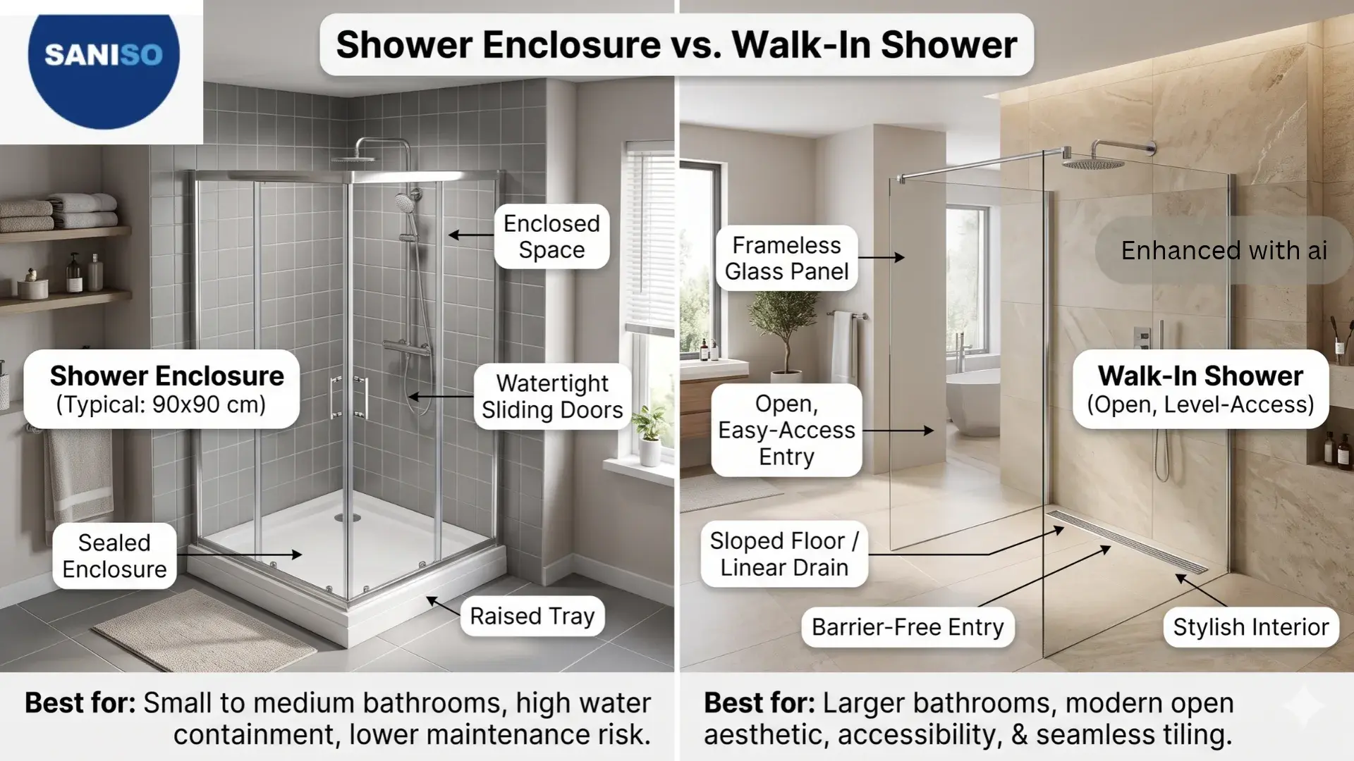 Walk-In Shower Beats a Shower Enclosure