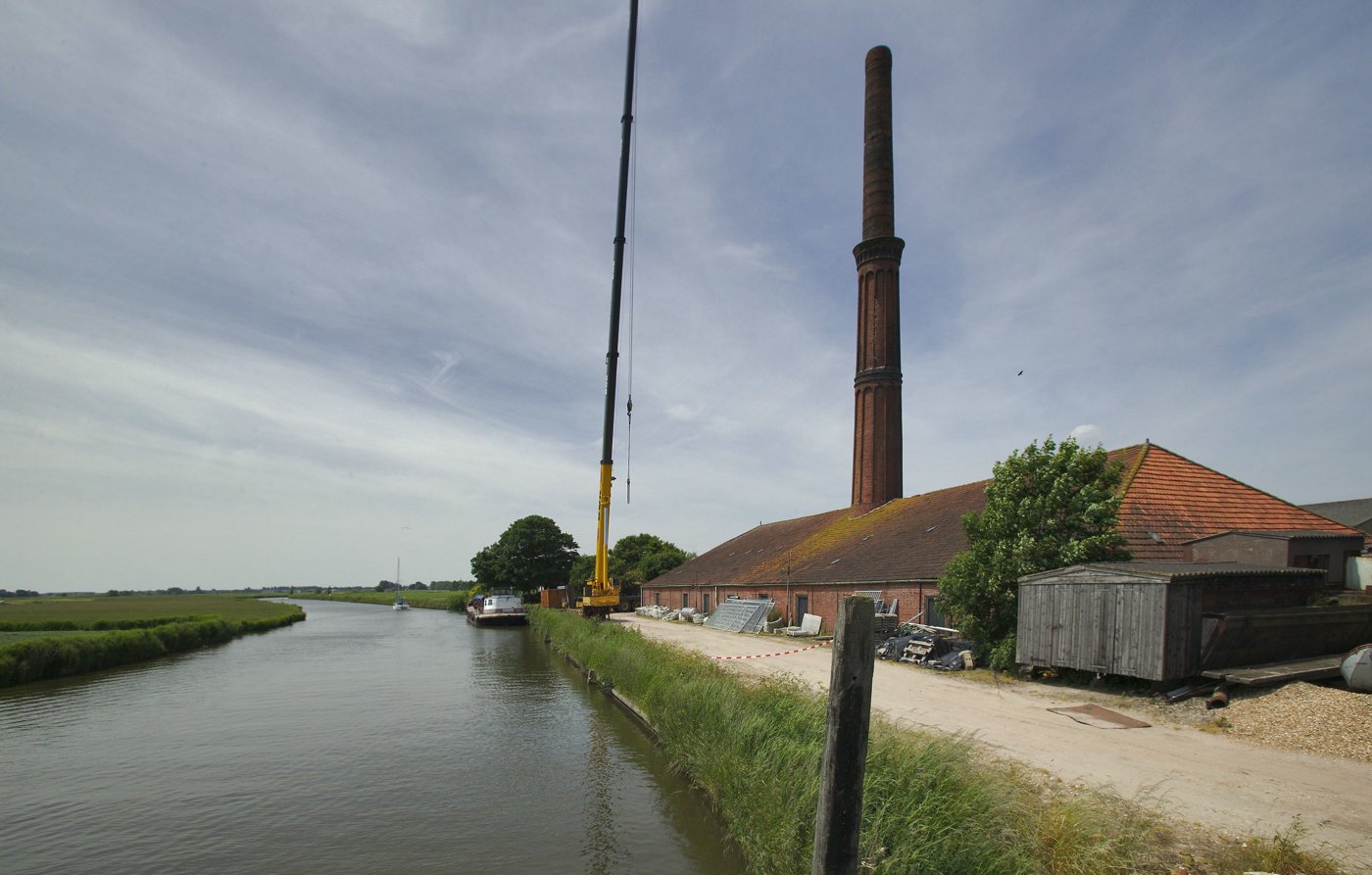 Ring kiln with chimney of a former brickworks in Oostrum