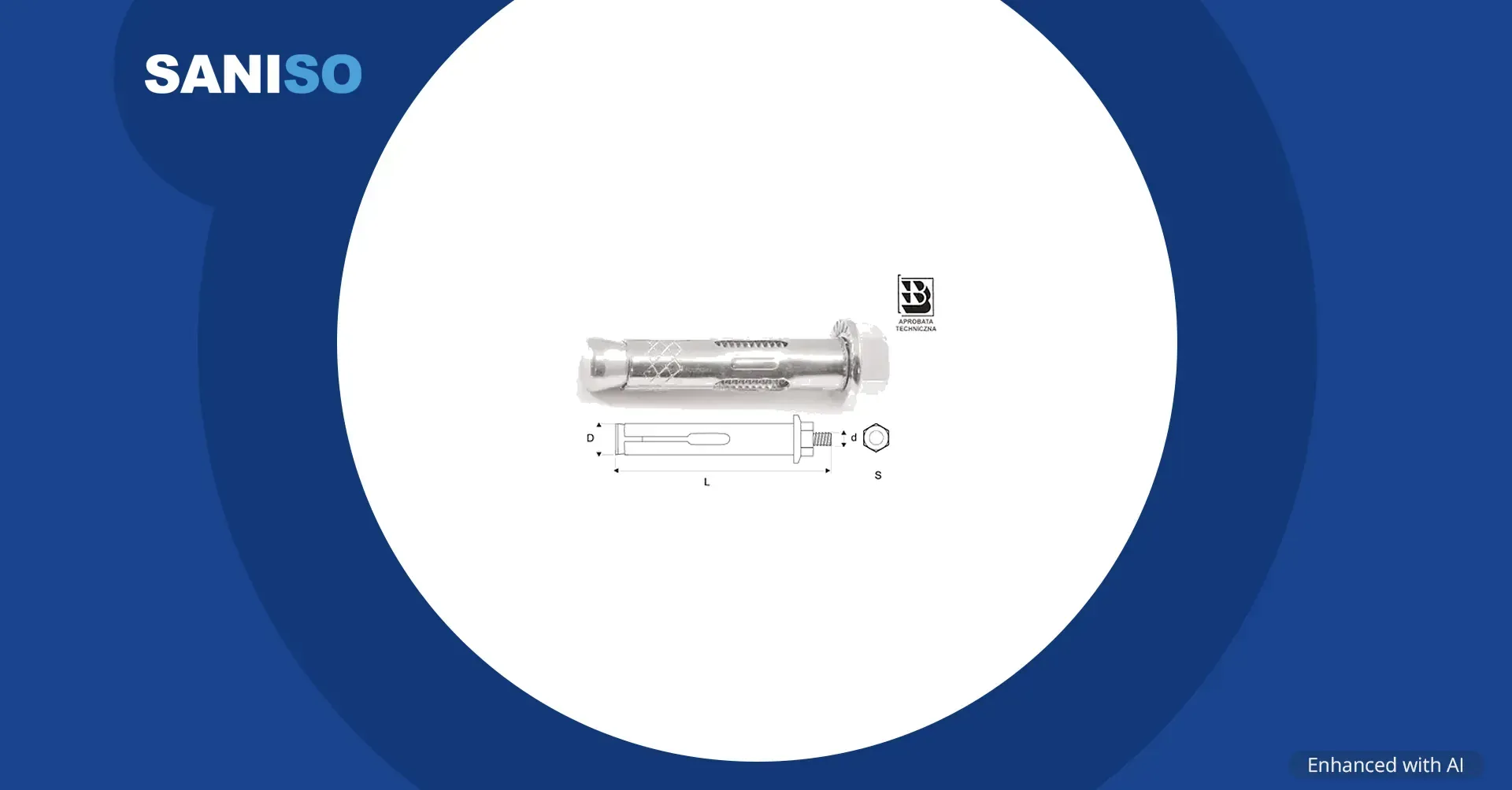 LSI steel anchor bolt M8, 10×100 mm STALCO ŁSI-10x97