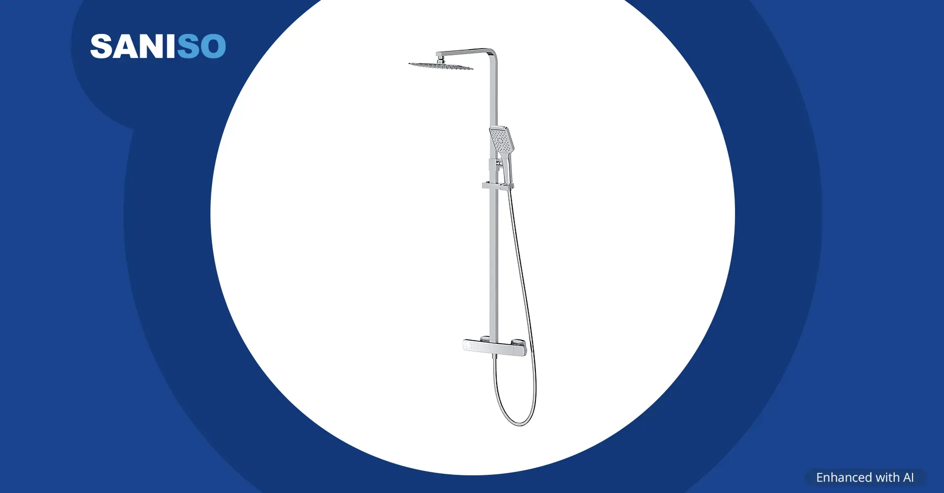 Shower column Larga with thermostatic tap, chrome (S952-049)