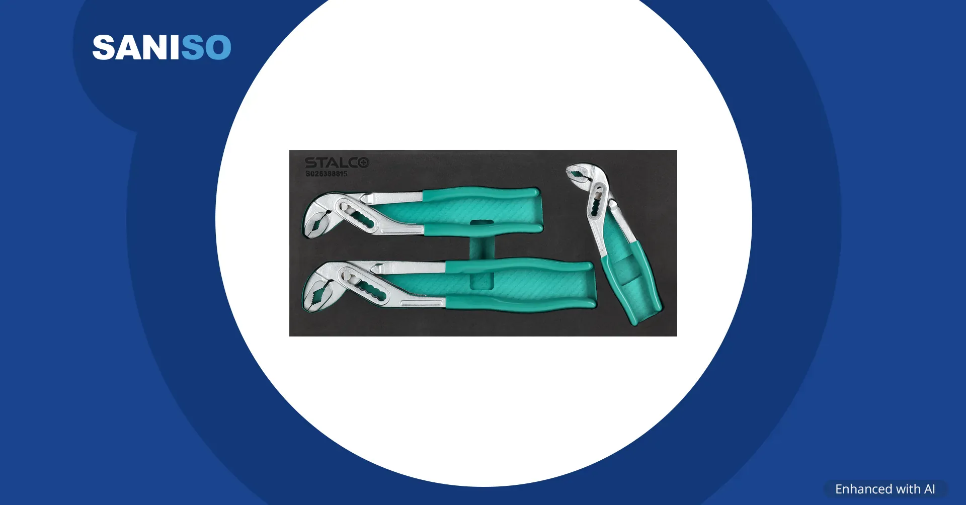STALCO water pump pliers set, 3 pieces (180, 250 and 300 mm)