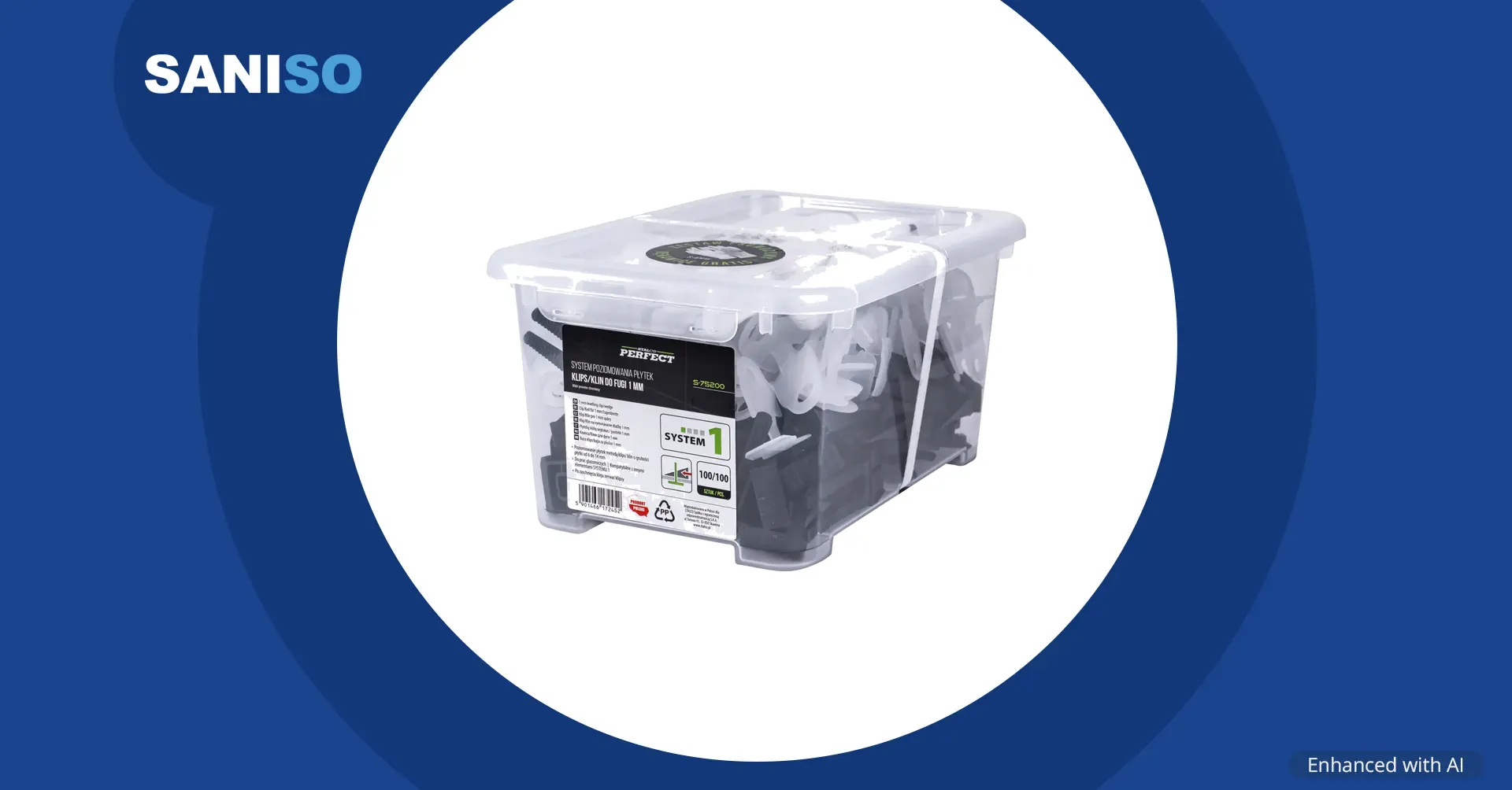 STALCO PERFECT leveling set SYSTEM 1, 1 mm, 100/100 pcs