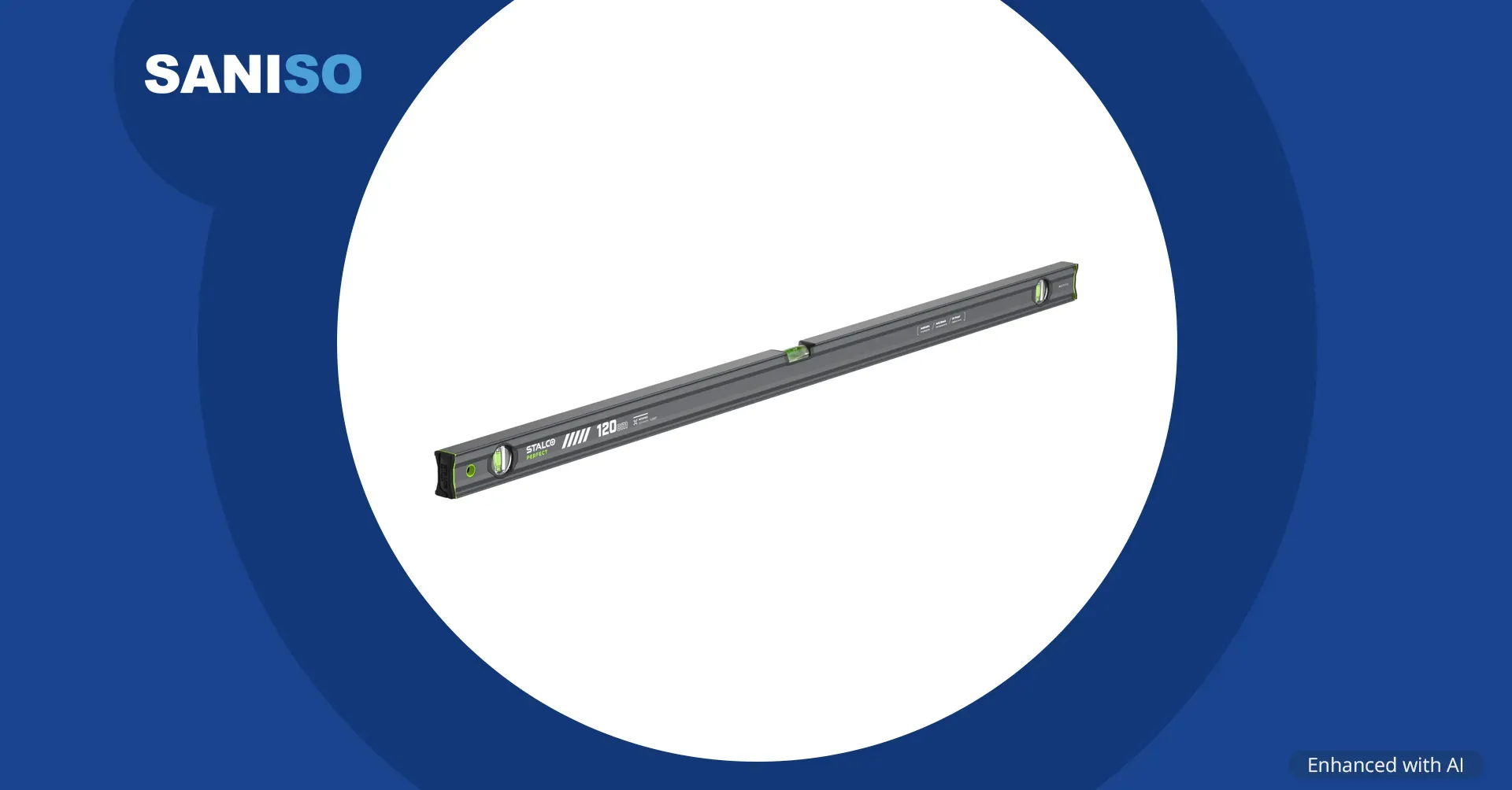 STALCO PERFECT VSERIES waterpas 120 cm met 2 loodlibellen