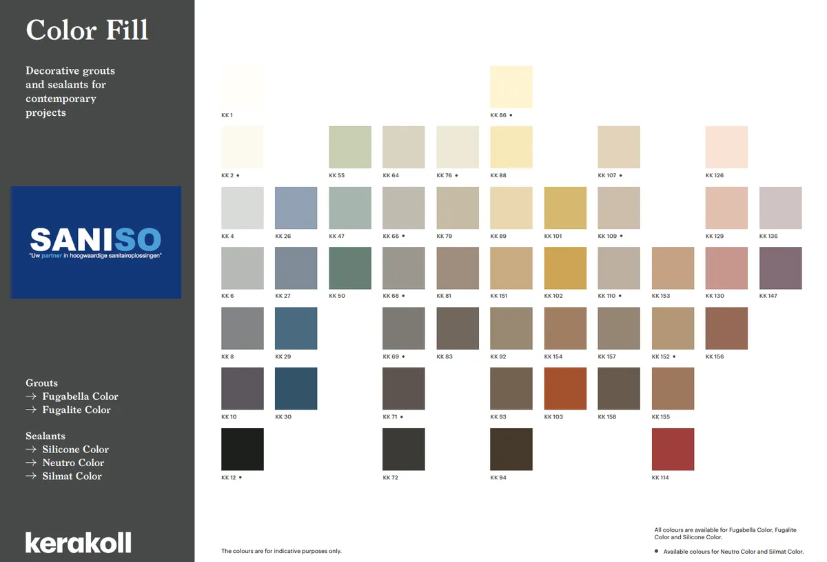 Kerakoll Color Fill colour chart