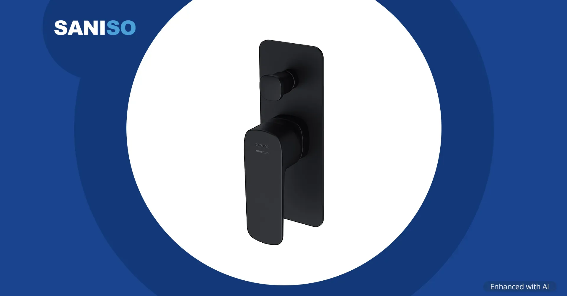 LARGA inbouw bad-/douchekraan met inbouwbox, zwart (S951-373)