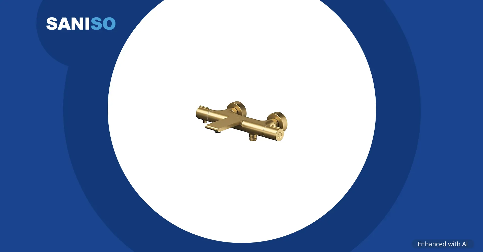 Virgo thermostatische bad-/douchekraan, wandmontage, geborsteld goud (S951-868)