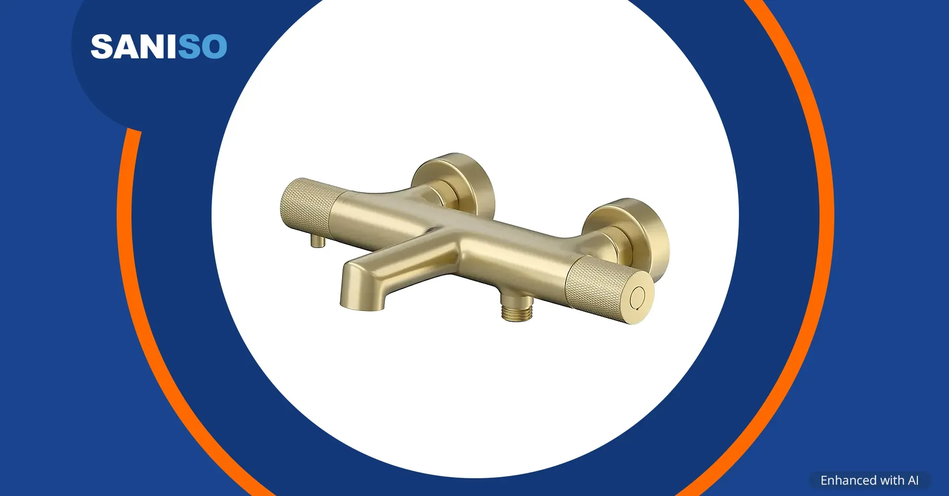 ZEN by Cersanit thermostatische bad-/douchekraan, wandmontage, mat goud (S1001-159)