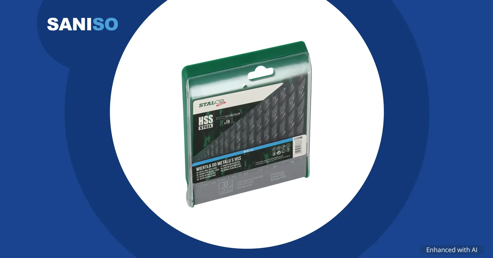 STALCO metaalborenset HSS DIN 338, 19 delig, Ø 1–10 mm (S-23196)