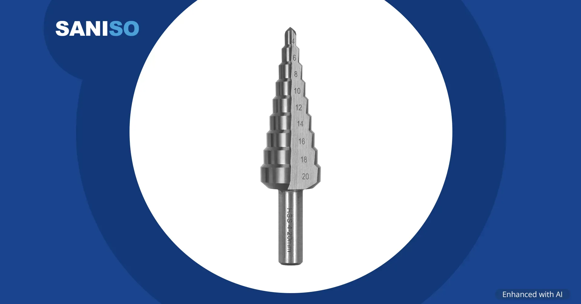 STALCO PERFECT HSS trapboor, Ø 4–20 mm, stap 2 mm, schacht Ø 8 mm (S-72522)